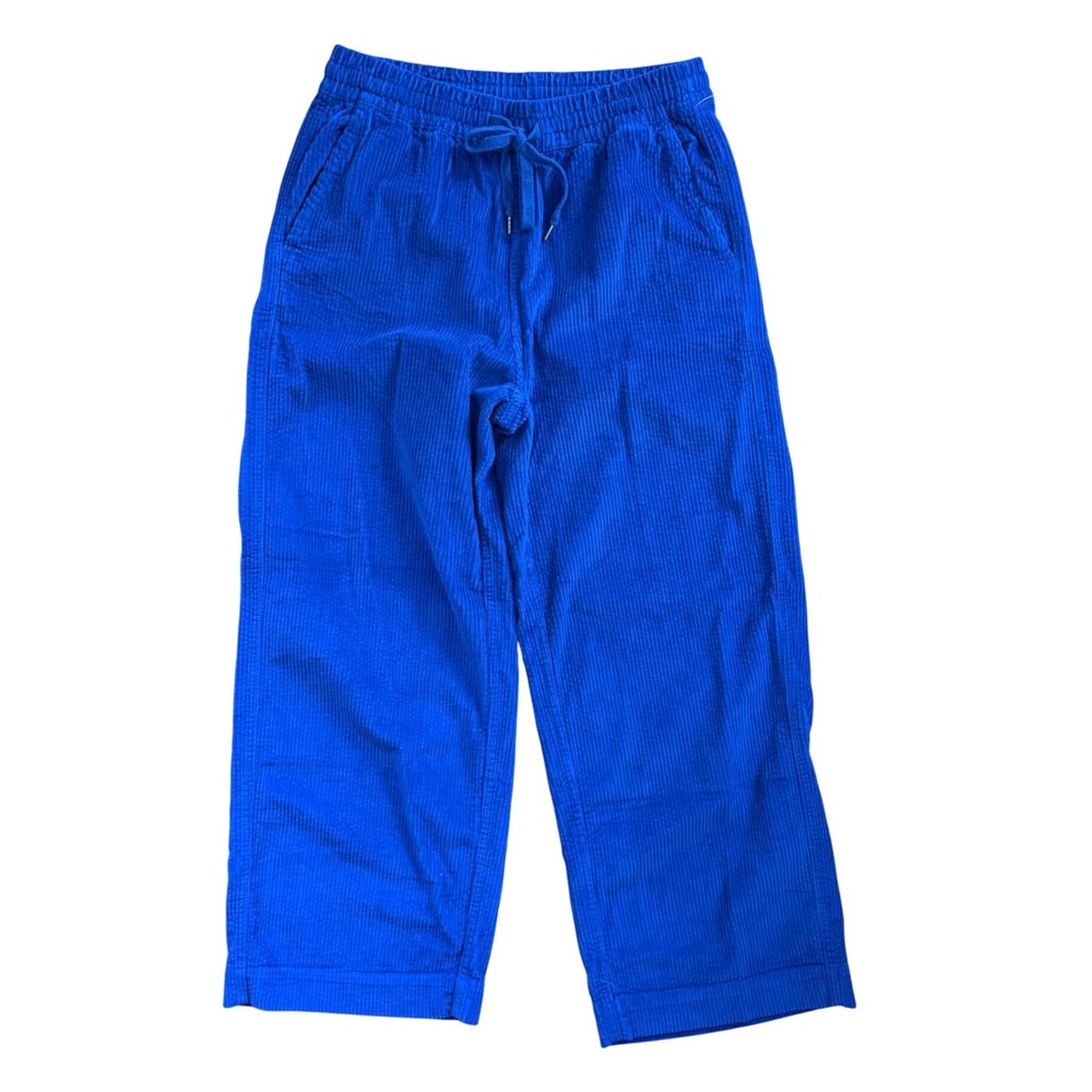 Old Navy Womens Wide Leg Corduroy Pants Cobalt Blue Comfort Waistband Size M NWT